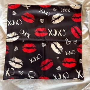 Red, Black and White Kiss Accent Pillow Cover